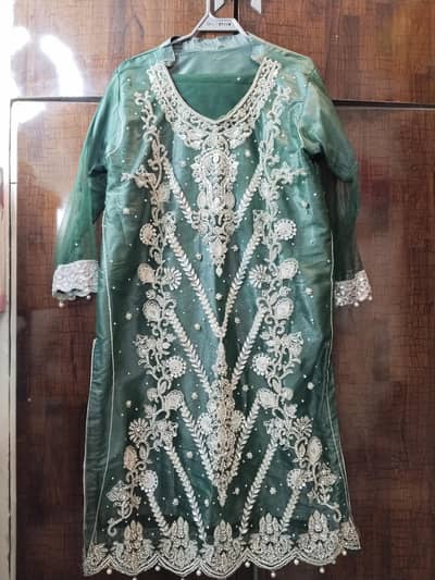 heavy organza net fabric dress for sale