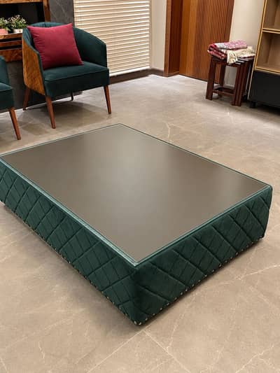 Velvet Mirrored Coffee Table / Centre Table - Luxury Statement Piece
