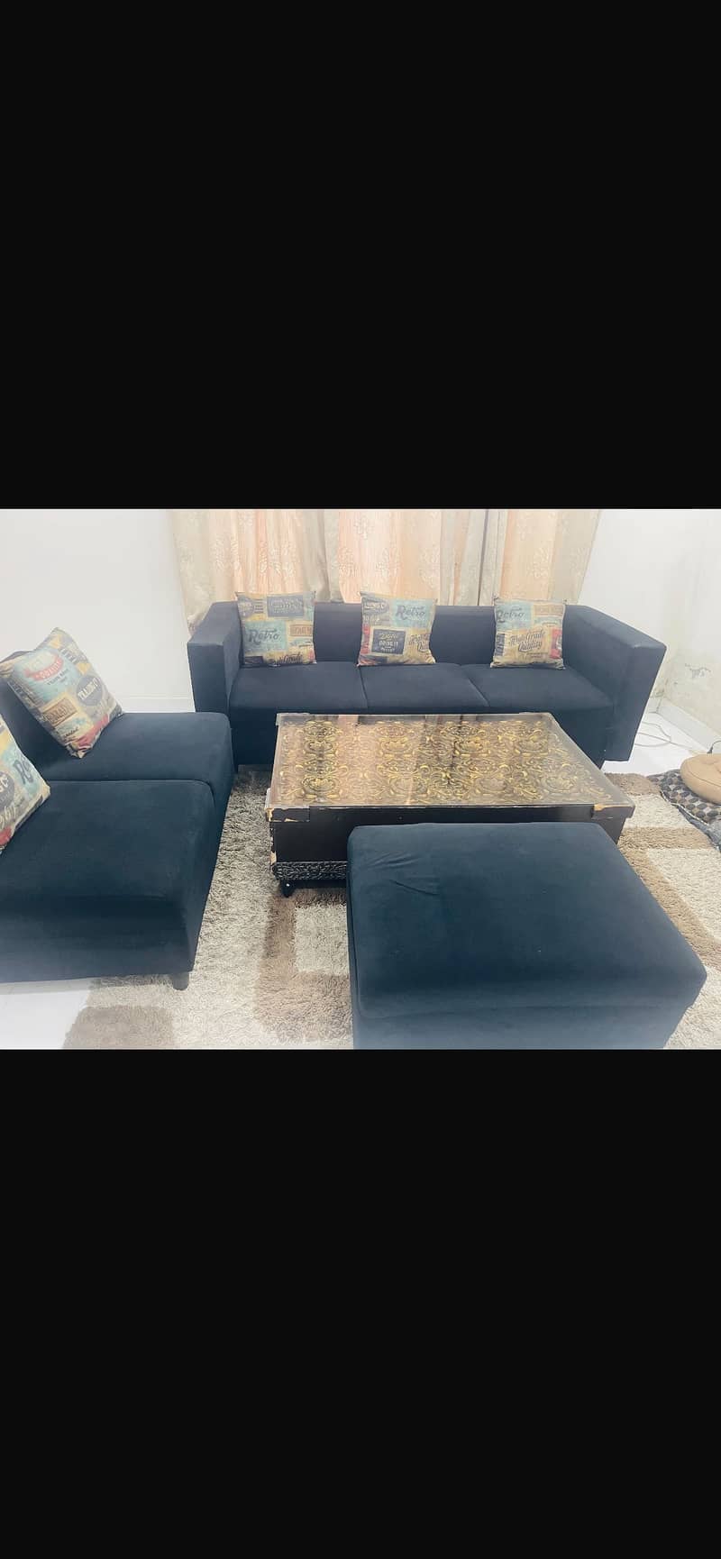 Black sofa set 0