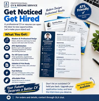 Professional CV & Resume Maker | ATS-Friendly | Modern Design
