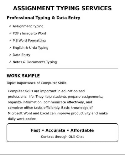 Assignment Typing & Data Entry Services