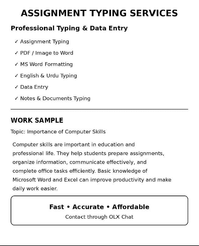Assignment Typing & Data Entry Services 0