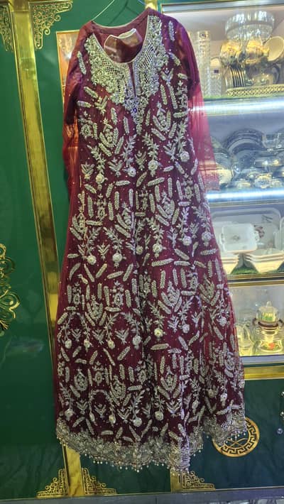 Elegant Maroon Bridal Lehenga with Heavy Silver Embroidery 
