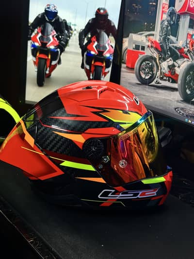 LS2 THUNDER C GP CARBON AERO FIRE HELMET