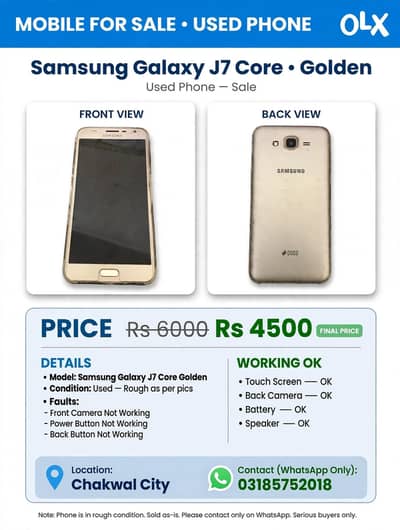 Samsung Mobile J7 Core