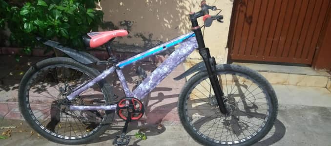 Fefung Bicycle Purple Camo - Black Fork - Bina Gear - Good Condition