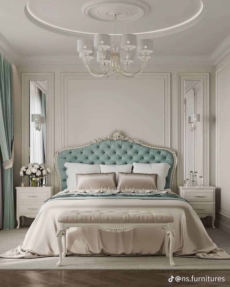 bed with sidetables 0