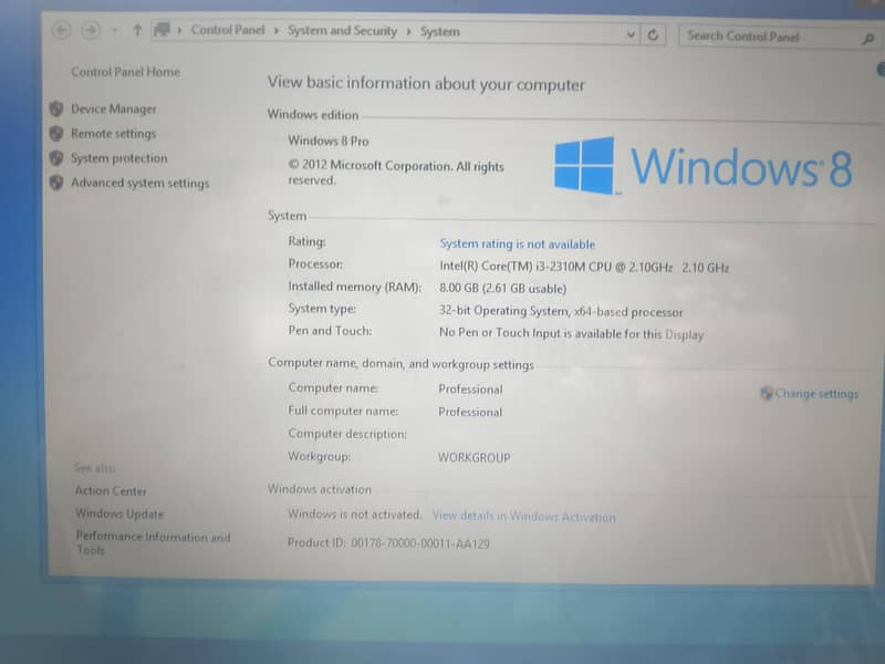 Intel core i3 Processor 8GB RAM/128 HDD 3