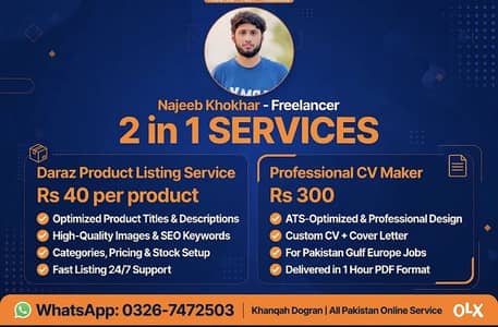 Daraz Listing + Excel Data Entry Expert - Khanqah Dogran