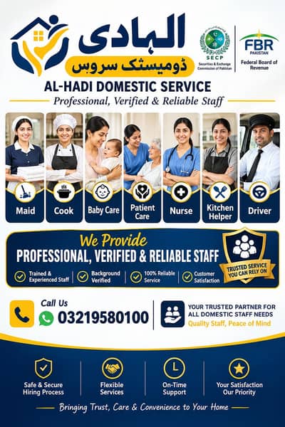 maids cook driver helper baby care all domestic staff Available