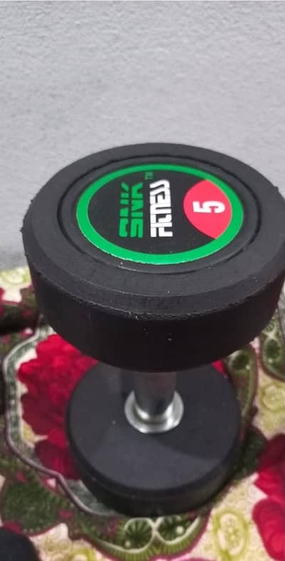 a pair of 5kg dumbbells