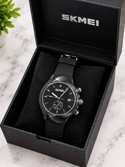 SKMEI Men’s Watch With Box– Stylish & Durable Waterproof Wristwatch