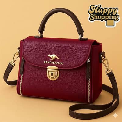 Maroon Leather Crossbody Bag