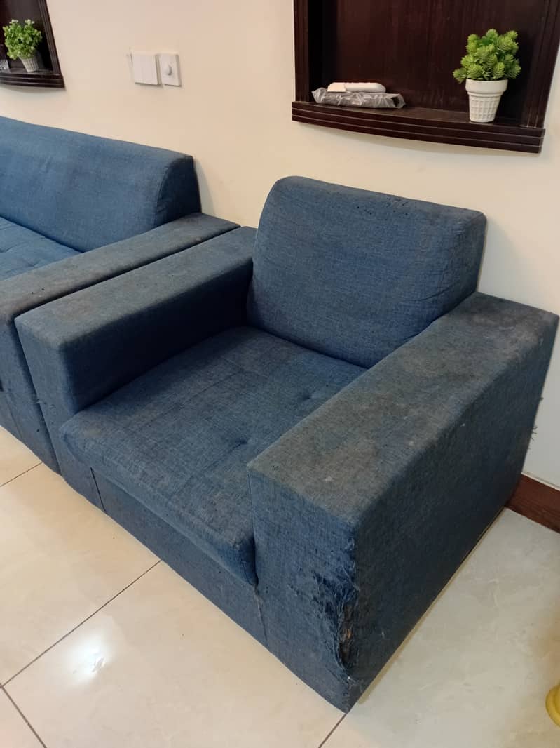 Blue sofa set 2