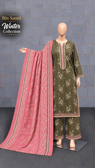 Bin saeed winter Khaddar 3PC Collection Original  Print