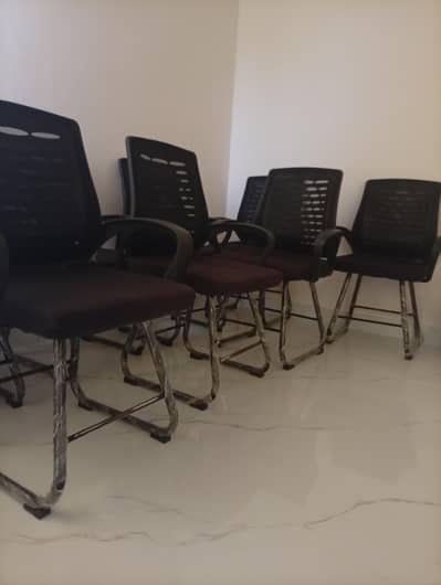 12 office chairs with 2 office computer tables