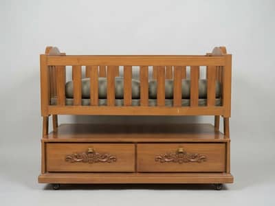 Premium Wooden Baby Crib with Mattress & Storage Drawers