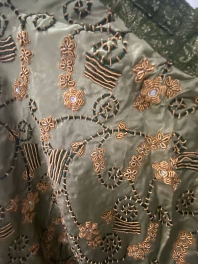 mint green organza and jamawar with original tilla work