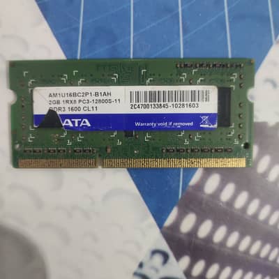 ADATA 2GB DDR3 1600MHz Laptop RAM – Used, Working