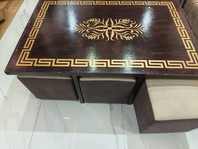 wooden dinning + center table