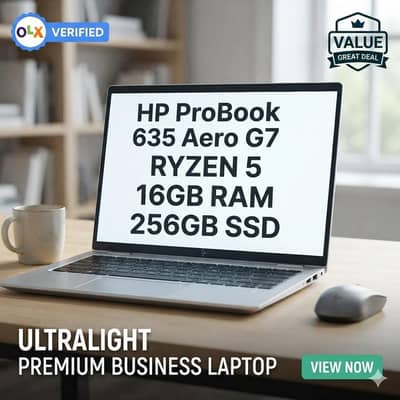 Super-lightweight HP ProBook 365 Aero g7| Ryzen 5 (6 cores) | 16GB RAM