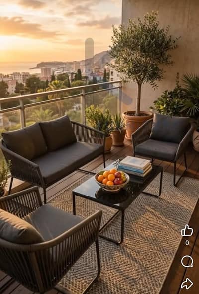 OUTDOOR ROOFTOP CAFE'S RATTAN ROPE FURNITURE AVAILABLE FOR SALE