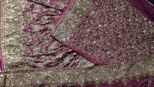 Maroon Bridal Dress Heavy Hand Work Unused 10/10 Condition