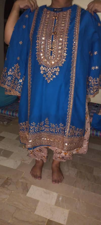 3 piece stitched plazo suit