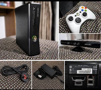 Xbox360 slim chip rgh 256gb 50 + games  with Kinect sensor