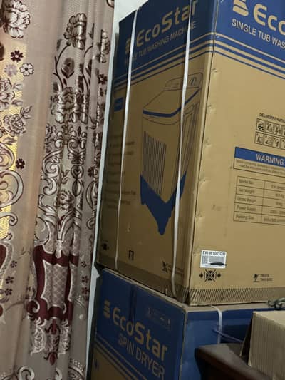 box pack ecostar washing and dryer in 10 year warrenty