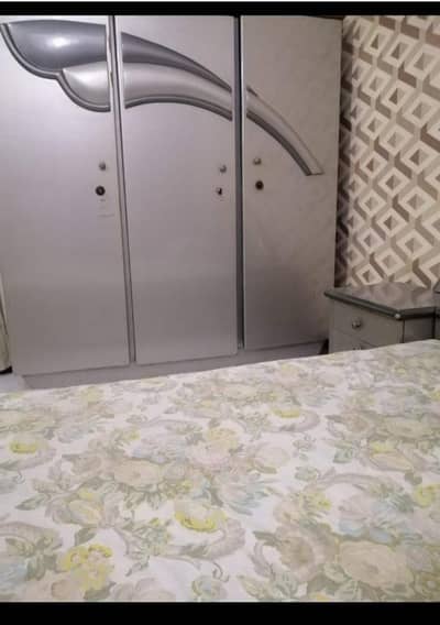 Bedset without mattress, wardrobe,  iron stand available