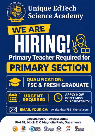 We are highering female teacher for primary classes