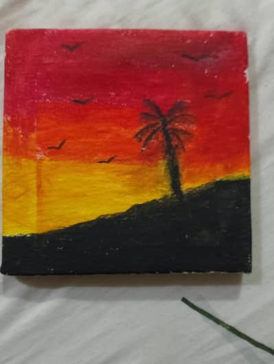Beautiful canvas painting well decor