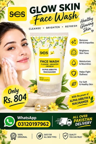 SCS Glow Skin Face Wash 120g | Brightening & Refreshing Face Wash