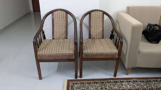 Newly Cushioned 2 Wooden Chairs for Sale