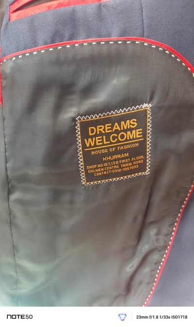 Navy blue coat, dreams welcome brand good fabric and premium