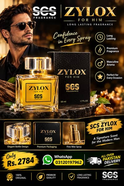 SCS Zylox For Him Perfume 50ml | Premium Long-Lasting Fragrance
