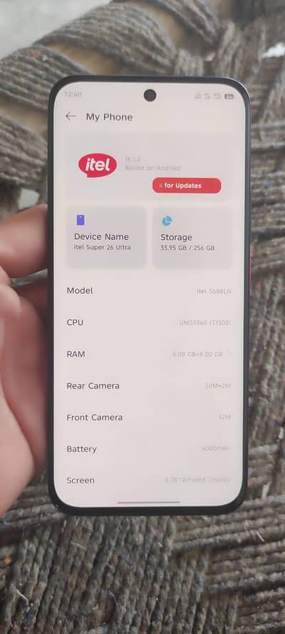 Itel s26 ultra edge display