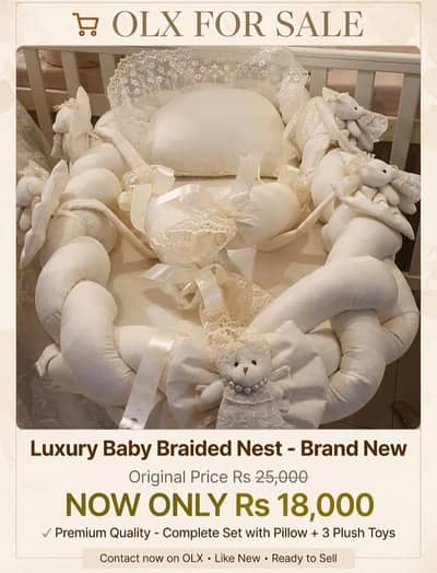 Luxury Baby Braided Nest - Brand New - 18k Only - Premium Quality