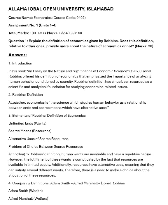 AIOU assignment services 2