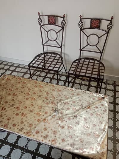 Iron Dining Chairs with Full size table