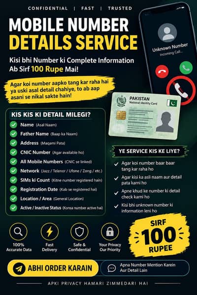 Unknown Number details– Sirf 100 Rupees