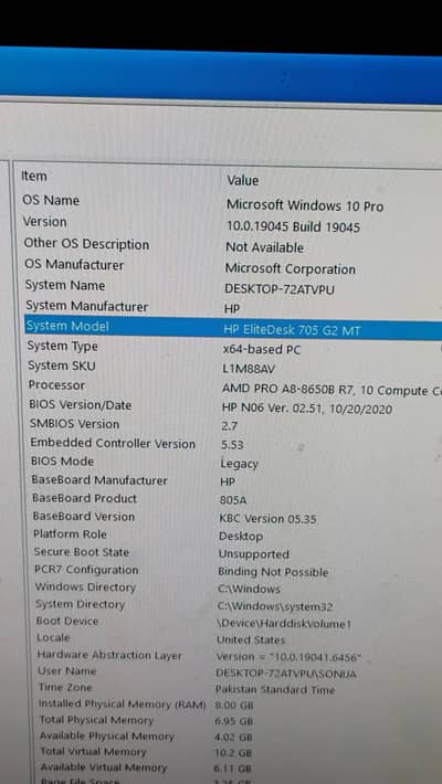 computer HP 705