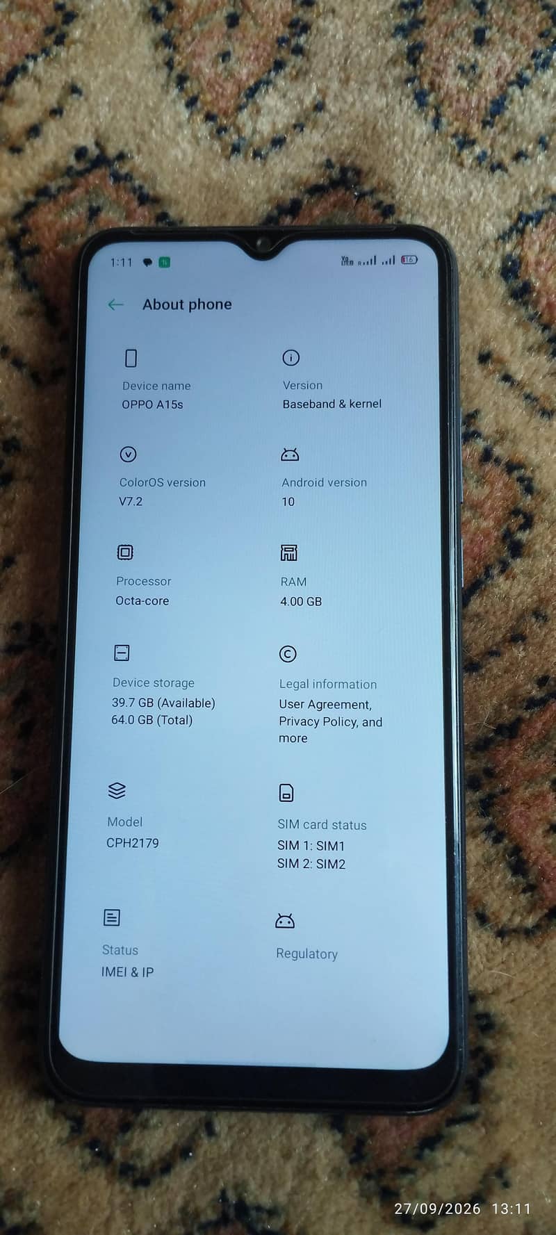 Oppo A15s 1