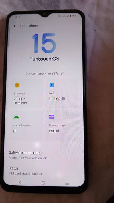 Vivo y17s 6+6/128 GB For sale