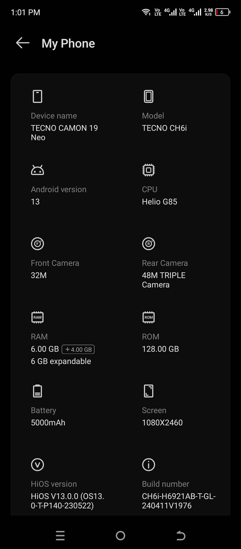Tecno Camon 19neo 0