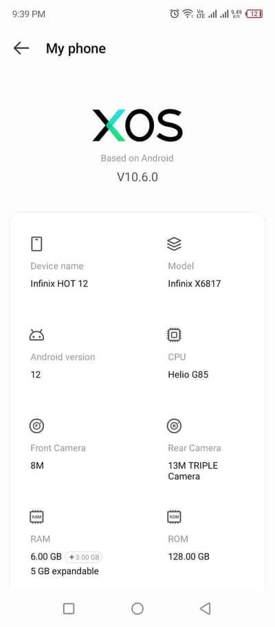 Infinix Hot 12
