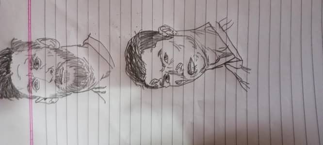 Ronaldo Messi drawing hand made and can made your drawing also contact