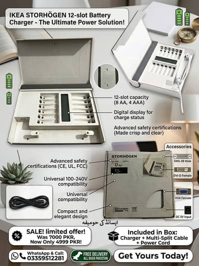 IKEA STORHOGEN Battery Charger with Storage