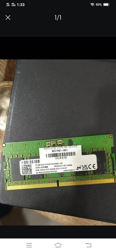 DDR 5 8GB ORIGINAL HP RAM 5600